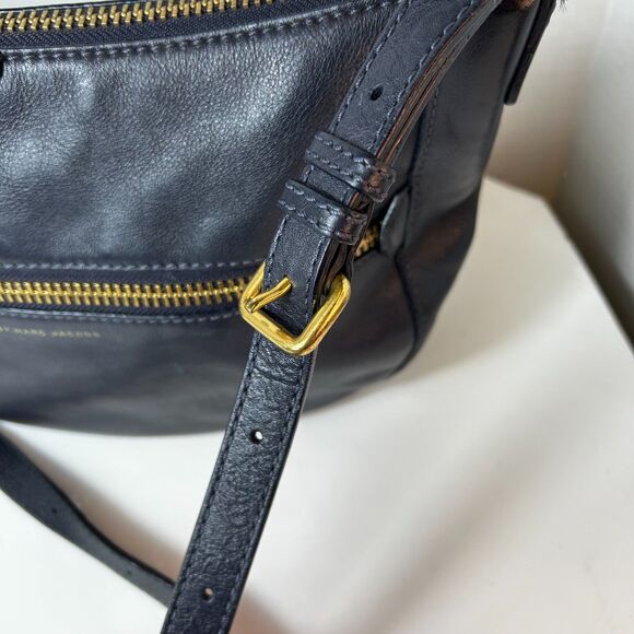 Marc By Marc Jacobs Globetrotter Midnight Navy Leather Shoulder Crossbody Bag - Picture 4 of 15
